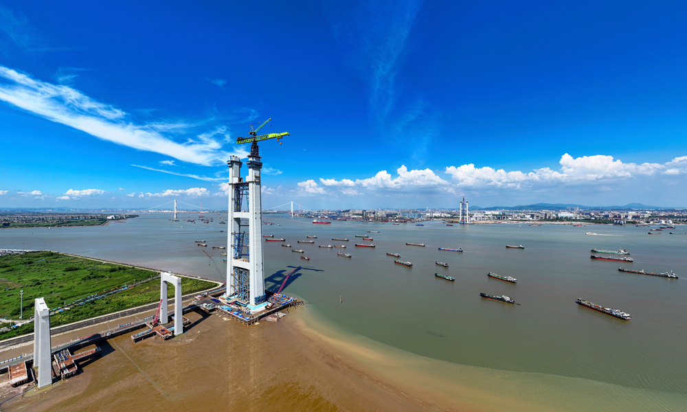 狮子洋通道是珠江口首条双层复合公路通道，全长约35公里。作为项目关键控制性工程，狮子洋大桥将创下双层悬索桥“主跨跨径、主塔塔高、锚碇基础、主缆规模、车道数量”五项世界第一。